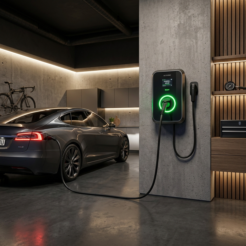 Cargador EV instalado para auto electrico