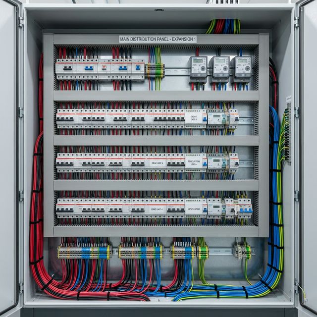 Tablero eléctrico ordenado tras un mantenimiento profesional